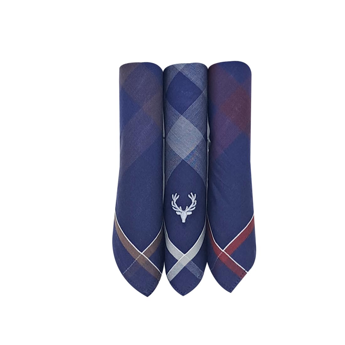 allen solly Men's Cotton Dark Handkerchief (Pack of 3) - Maroon, Grey, Brown-picture-23