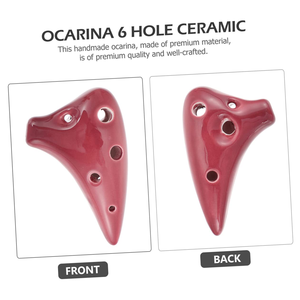 Toddmomy Ocarina Music Instrument 2pcs Ceramic Flute for Kids Beginners Flute Lanyard Perfect Present for Children