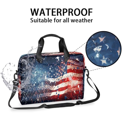 Maletín para portátil 15.6-16 pulgadas con bandera USA y correa miniatura 3