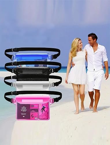 Bolsa impermeable para teléfono con correa de cintura ajustable, bolsa seca sensible a la pantalla táctil para mantener el teléfono y objetos de