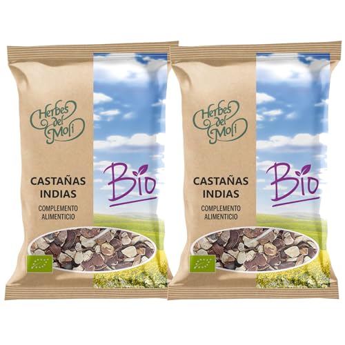 Pack 2 x Castañas de Indias Frutos Herbes del Molí Bio 100 g (200 g total) – Fruto ecológico a granel para uso externo, ideal para macerados y preparados tópicos, formato práctico