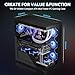 darkFlash ATX Mid-Tower PC Case, Pre-Install 4 PWM ARGB Fans Computer Case, Full View Dual Tempered Glass Gaming PC Case, Type C Port, Supports up to 360mm Water Cooling Radiator, Black(DS900)