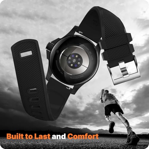 Image of Fullmosa 20mm Watch Strap, 2 Pack Silicone Watch Straps for Men Women, Compatible with Amazfit Bip U /Bip U Pro, Amazfit GTR /GTR Mini, Samsung Galaxy Watch 4 /5 /6 /7, Garmin Venu and all 20mm Watches