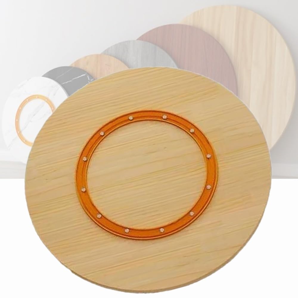 Vassoio girevole in legno massiccio da 101,6 cm, per tavolo da pranzo, resistente, rotondo, design a tronchi, perfetto per la cucina di casa, diametro 100 cm, ideale per intrattenere