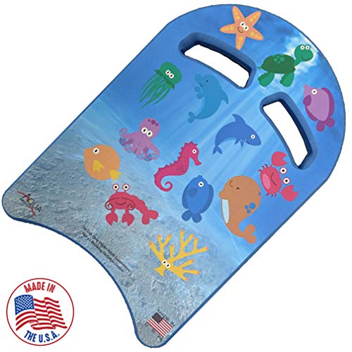 Aquamentor Junior Learn-to-Swim Kickboard (Sea Creatures (Blue), Junior (11"x16.5"x1.5"))