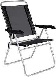 Mor - Cadeira Reclinável Alumínio 4 Posições Boreal Preta