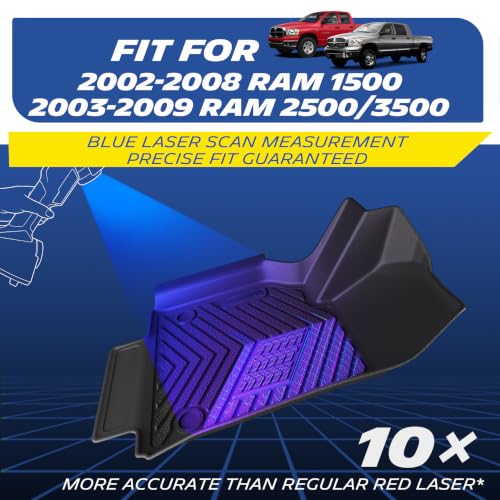 Image of Michelin Vehicle Mats for 2002-2008 Dodge Ram 1500, 2003-2009 Ram 2500 /3500 | Quad Cab Bucket Seat, Not Fit 4X4 Shifter, All-Weather TPE Custom Fit Liner, Premier