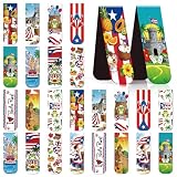 Wxiben Puerto Rico Magnetic Bookmarks - 48 Pcs Puerto Rican Travel Souvenirs Gifts Bookmark Flags Flower Frog Magnets Book Marks Page Clip Favors for Patriotic Latin American Spanish Party Supplies