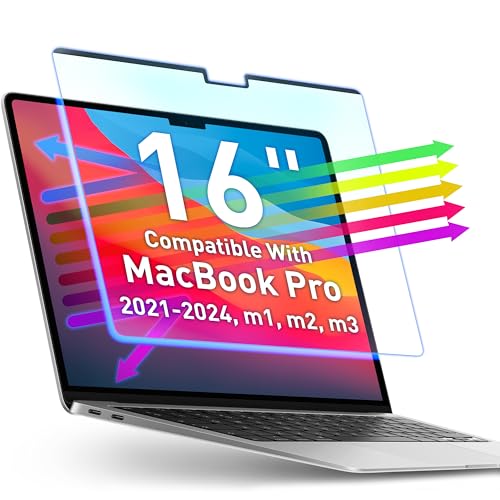 Schermo magnetico con luce blu per MacBook Pro 16 antiriflesso e anti-luce blu Protezione per gli occhi Filtro blocco luce blu riduce laffaticamento degli per Pro 16 2021 M1