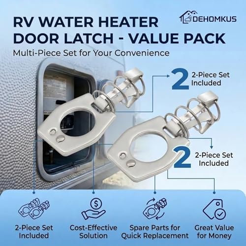 Image of 2Pcs RV Water Heater Latch Twist Cam Lock Replacement Part for RV Camper Water Heater, Door Latch Assembly or Gas Bottle Cover