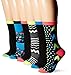 Tipi Toe Women's 6-Pairs Colorful Patterned Crew Socks