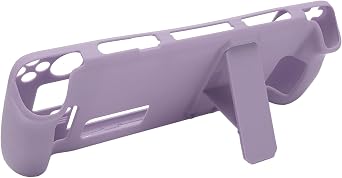 Kickstand Protective Case for Steam Deck, Cover Protector with Stand Base, Full Fingerprint Proof Protective Case for Steam Deck, Non Slip Anti Scratch Purple01