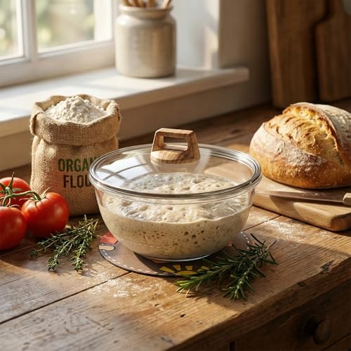 Tazón mezclador de vidrio 3.2 QT con tapa miniatura 3