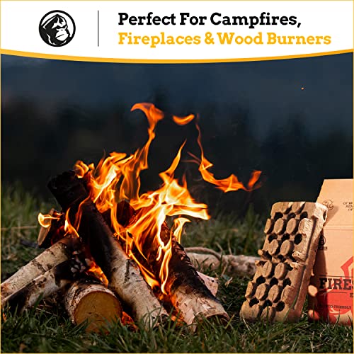 MOUNTAIN GRILLERS Natural Fire Starter For Indoor & Outdoor - Eco & Odorless Fire Builders - Ultimate BBQ Burners - Perfect fire lighters log burner for Wood Stove, Fireplace & Open Fires
