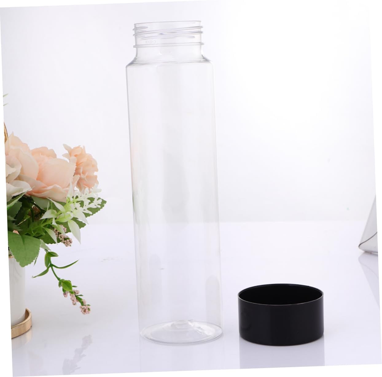 LIFKOME 12pcs Transparent Empty Bottles 500ml Pet Plastic Water Jar for Bulk Storage