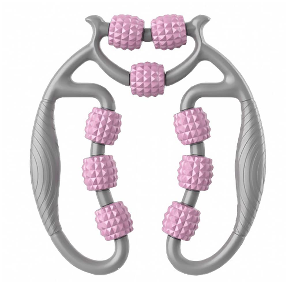 TOMOO 4 Wheels Muscle Roller Massager Circular Leg Clamps-360 ° Muscle Roller for Leg Neck Hand Arm Muscle Relax Massager Indoor Sports Yoga Bodybuilding Equipment (9 Wheel)