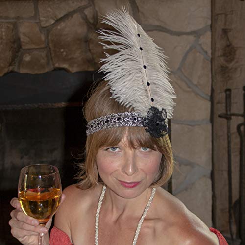 1920S Headpiece Feather Hair Accessories - Gatsby Costumes For Woman Flapper Headband #TOP2