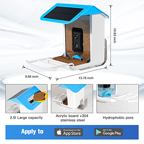 Lkbird Smart Bird Feeder With Camera, Bird House With Camera And Solar Roof, 1080P Hd Camera Auto Capture Bird Videos & Notify And Built-In Microphone (Include 32G Sd Card) #TOP3