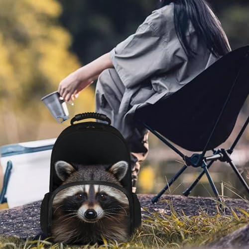 Cute Racoon Insulated Backpack for Women Travel Laptop Backpack Lunch Backpack With Cooler Compartment Leak-Proof Lunch Bag College Computer Bookbag for Work Picnic Beach Fits 17 Inch3