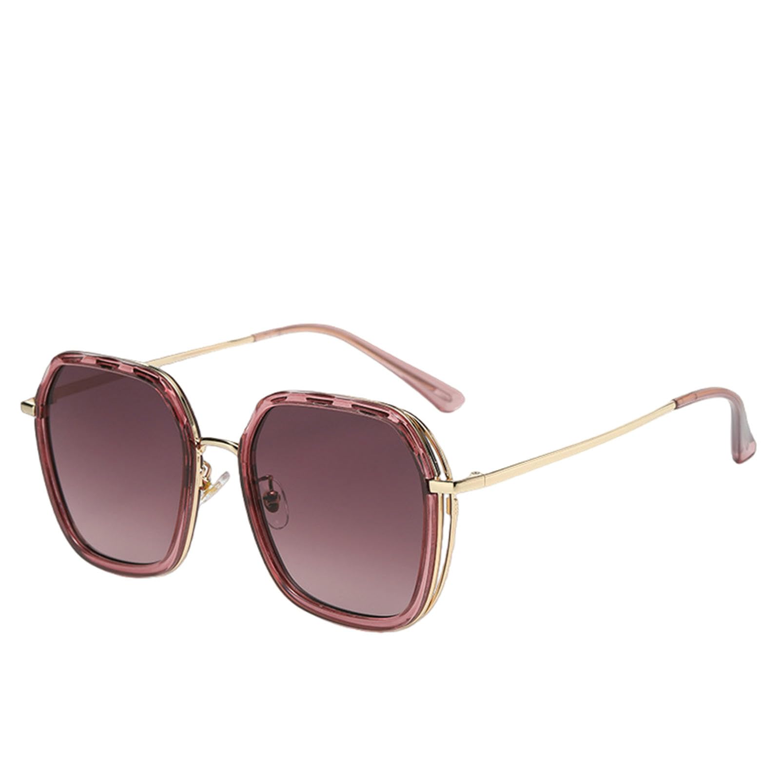 Gyios Sunglasses Mens For Women Retro Square Frame Sun Glasses Protection Shades-purple Gradient Purple Lenses