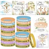 HOWAF He Is Risen Easter Gifts - 20 Set Christian Easter Bracelets & Bible Verse Cards, Religious Easter Party Favors Bulk for Kids, Sunday School, Egg Hunt Fillers, Easter Basket Stuffers