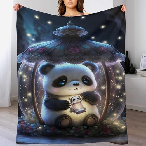 Couverture panda impression numerique cadeau parfait plaid garcon lit