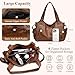 Imagen de Mabecol Bolso Bandolera Mujer PU Gran Capacidad Tote Shopper Bolso Hombro Grande Clásico Vintage Elegante Bolso Mano Ajustable Para Oficina Universidad Trabajo Diario