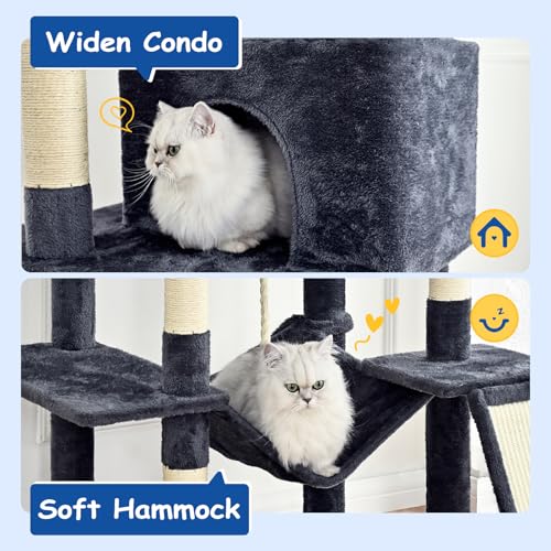 Torre para gatos Cat Craft 63 pulgadas multi-niveles gris oscuro miniatura 5