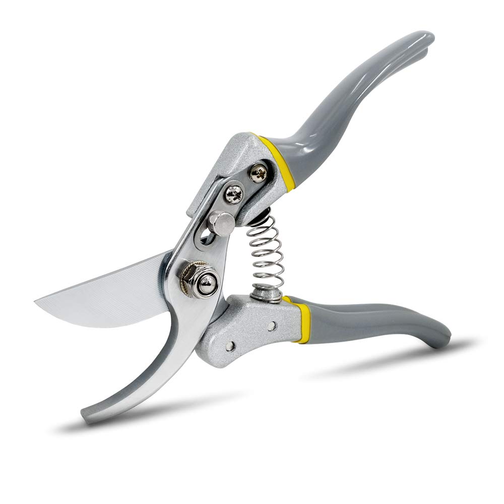 Hortem Bypass Hand Pruning Shears with SK-5 Hard Chromed Coated Blade and Professional Safety Lock, Garden Pruners for Gardening Cutter