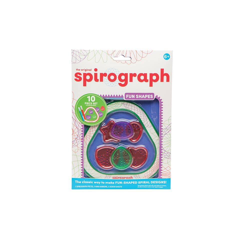 Spirograph 10 Piece Set - Fun Shapes | Create Endless Designs | Fun Drawing Set | Create Beautiful & Unusual Patterns | Great Arts & Crafts Activity | for Ages 6+