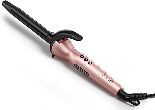 Farery Rizador de 34 pulgadas para rizos más apretados, rizador de pelo pequeño de cerámica de barril pequeño, varita rizadora pequeña, pinzas de