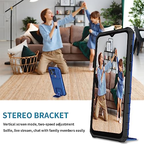 Funda para Motorola Moto E7i Power antigolpes parachoques azul 7