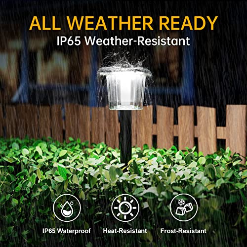 Bitpott Solar Pathway Lights Outdoor Cool & Warm White 2 In 1 Solar Garden Lights Bright Remote Control Outside Solar Walkway Landscape Lights For Yard Lawn Patio Decor #TOP3