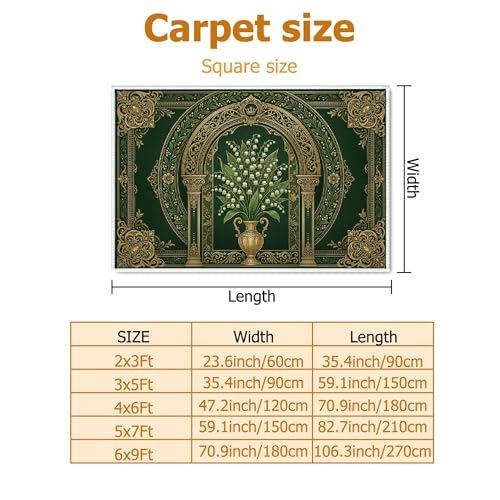 Tapis de sol pour vase rétro rectangle 60x90 cm antidérapant