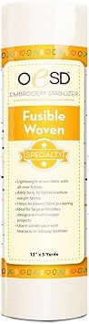 OESD Fusible Woven Cut Away White Fabric Interfacing 12" x 5 Yd Roll