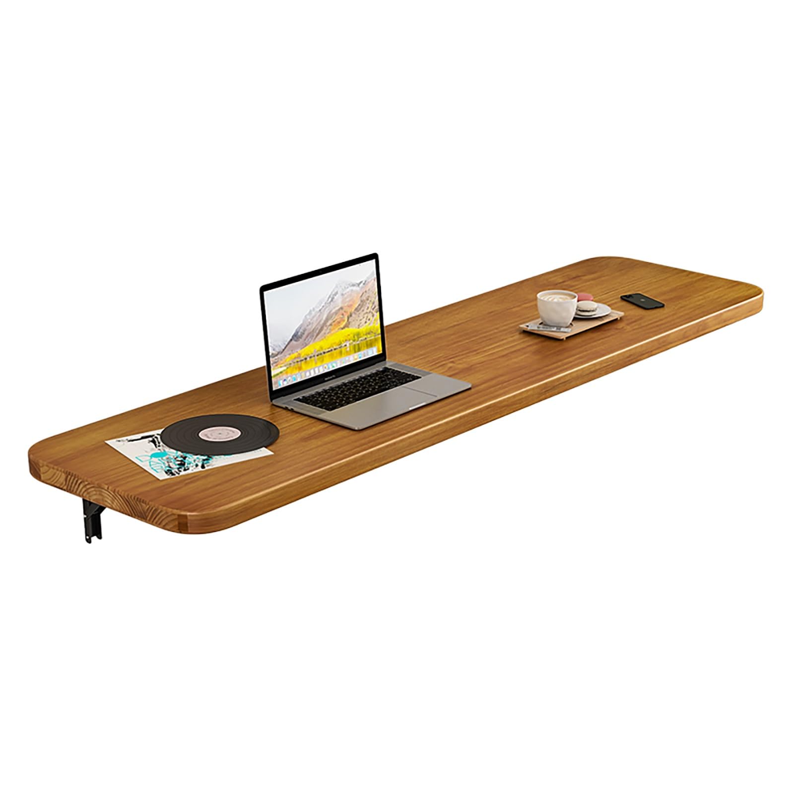 Table pliante murale en bois massif 160x40 cm pour bureau informatique
