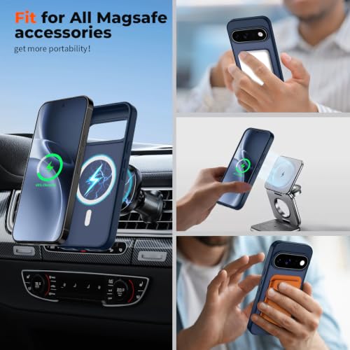 Image of SUPFINE Magnetic for Google Pixel 11 Case - Sapphire Blue | With Screen Protector,Translucent Matte,Built-in Magnets,Military Grade Drop Protection,Shockproof Phone Cover
