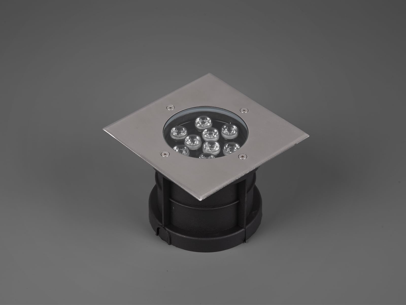 Trio Leuchten LED Außen Bodeneinbauspot Belaja 821669207, Metall Nickel matt, inkl. 9 Watt LED, Nickel Matt, 16,5x16,5cm