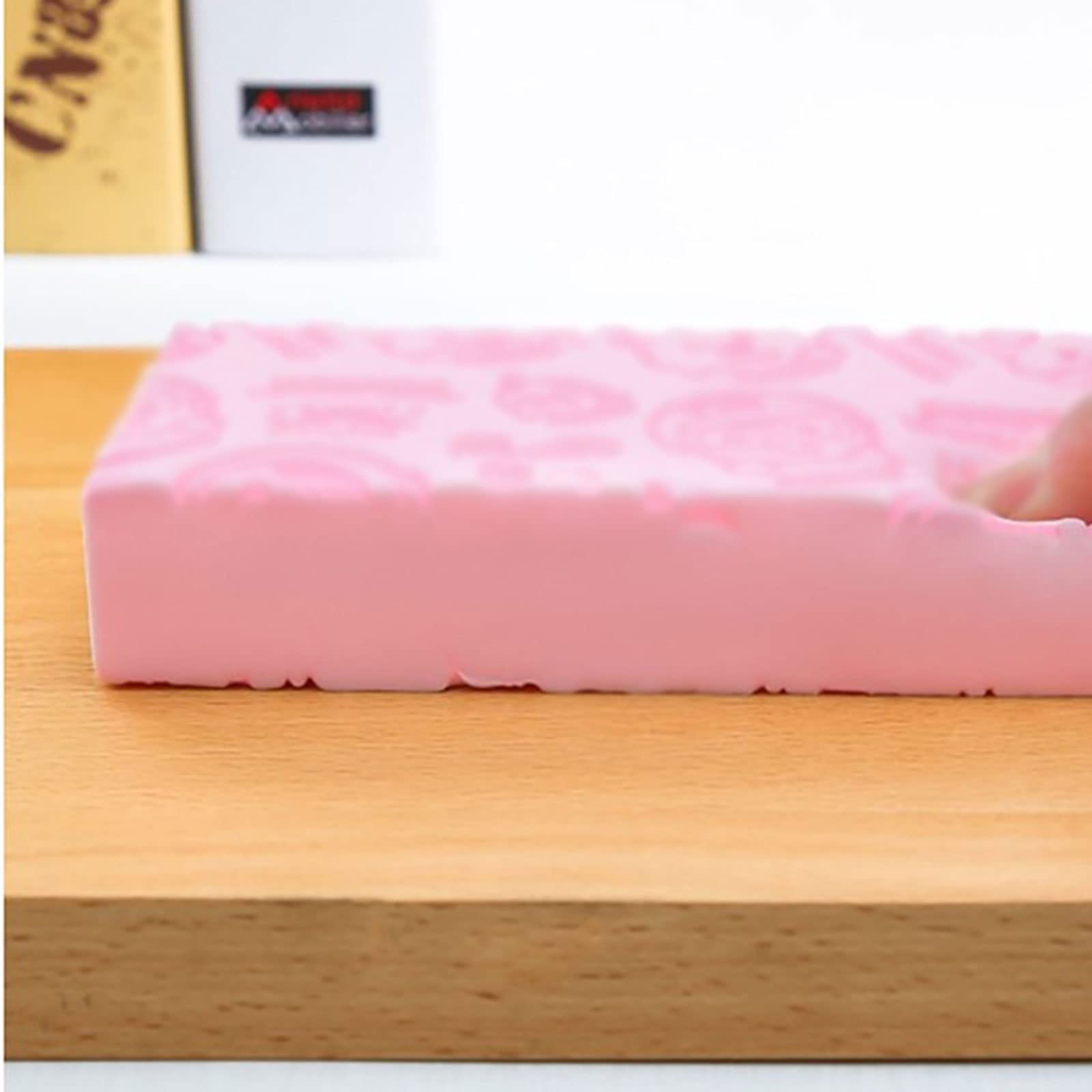 Esponja de baño de cepillado en seco, esponja exfoliante para eliminar la piel, masaje corporal, cepillo de ducha, herramientas de baño (rosa)
