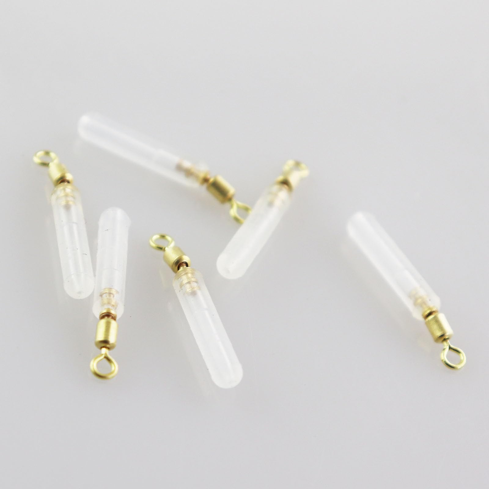 ZHYOHEN 20PCS Slip Float Marker Medium Clear Silicone Copper Head Swivel Quick Change Fishing Swivel with Tube Float Adapter Fittings Copper Head Raft Fishing Float