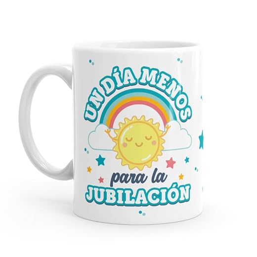 Puterful - Taza Un día menos para la jubilación - Taza original para café - Resistente al microondas y lavavajillas