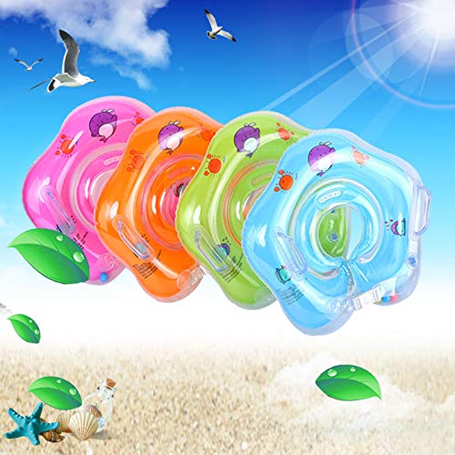 Baby Swimming Float, Baby Infant Inflatable Neck Float Ring for Bath Swimming, Childrens\' First Swim Floaties Bathtub Toys Pool Accessories for Kids Toddlers (Blue)