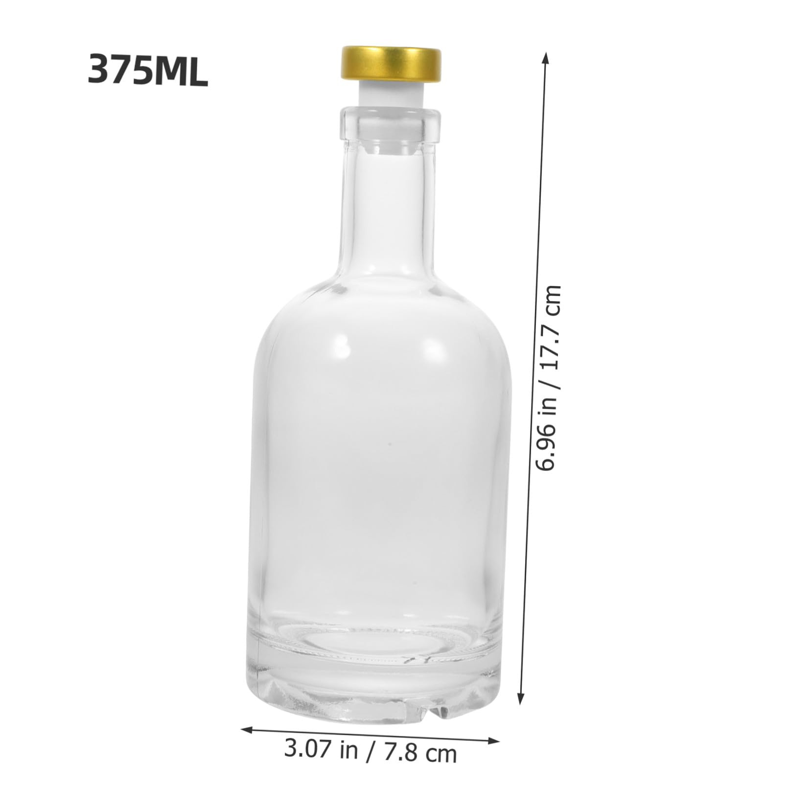2 Stück-pack Wodkaflasche 375ml aus Glas mit Dickem Boden