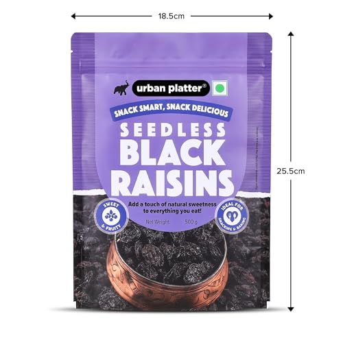 Urban Platter Seedless Black Raisins, 500g