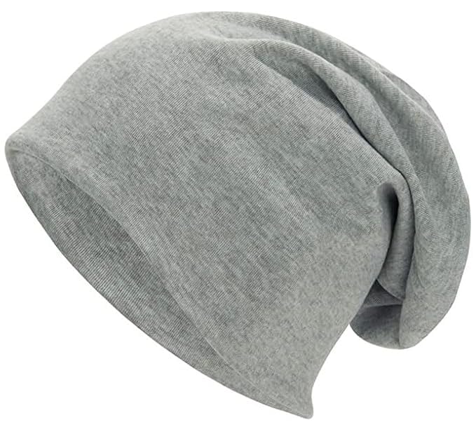 Image of SATKARTAR Premium Single Layer Cotton Slouchy Beanie & Skull Cap - Ultra Breathable Helmet Liner for Men & Women - All-Season Soft Knit Sleep Hat & Chemotherapy Cap - One Size Fits All