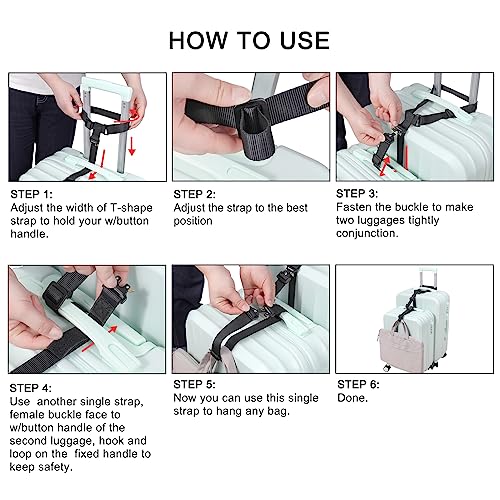 Vigorport Luggage Straps, Luggage Connector Straps For Suitcases Add A Bag And