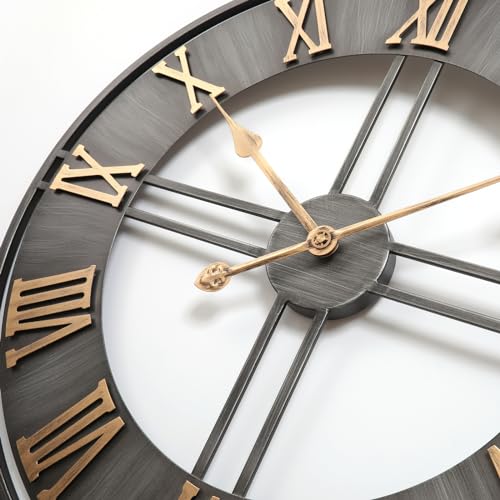 keivmlvt Vintage Large Wall Clocks - Metal, Silent, 23 inches - Perfect Clocks for Living Room, Kitchen, Bedroom - Modern and Stylish Décor - Image 3