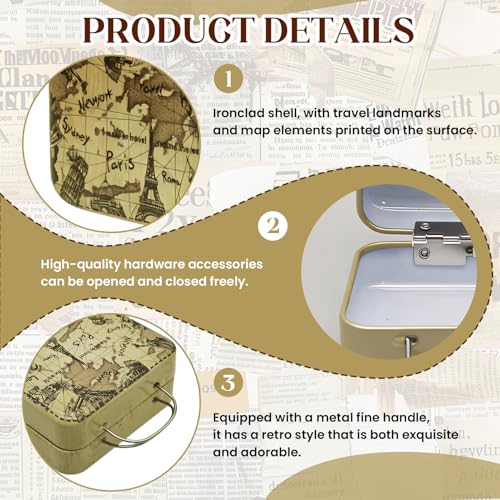Hpbaggy Mini-Reisekoffer,Deko-Koffer,Geldgeschenk Verpackung Hochzeit und Reisegutscheine,Geschenkkoffer Reiseerinnerungen,Geldgeschenke Reise,7,5 x 5,5 x 3,5 cm (Braun-A)