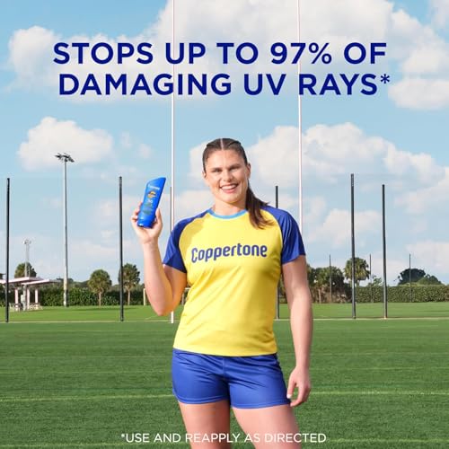 Coppertone Sport Sunscreen Lotion SPF 50, 4-in-1 Performance, Sweat and Water Resistant Face and Body Sunscreen Broad Spectrum SPF 50 UVA/UVB Protection, Oxybenzone Free, 207mL - Image 4