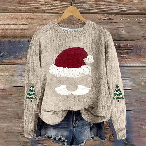 Jersey de Navidad para mujer ideal como regalo de reyes magos en tono beige 3